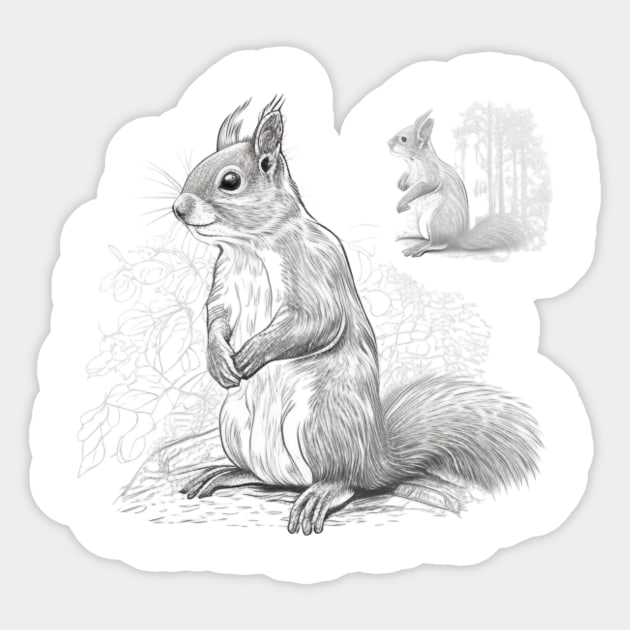 Squirrel Sticker by Sabkk